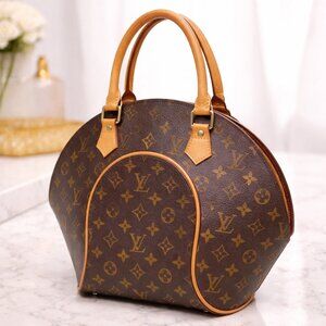 Authentic Louis Vuitton Ellipse MM Monogram Handbag | Vintage LV Structured Bag